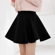 Funoc Осенняя короткая юбка женская Однотонная юбка-пачка в стиле Лолиты с высокой талией теплая хлопковая эластичная Повседневная бальная юбка falda