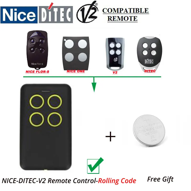 

3pcs NICE V2 DITEC Hand Remote Control Clone, Copy, Up to 4 Different Remotes in ONE