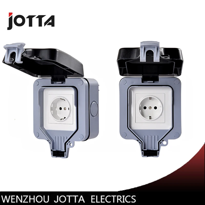 

IP66 outdoor / bathroom waterproof wall switch European standard wall socket 16A / 220-250V
