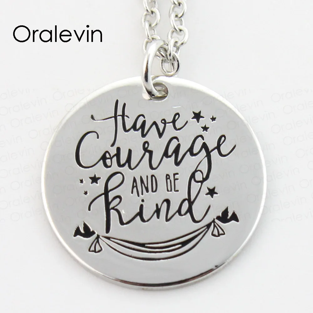 Wholesale Have Courage and Be Kind Engraved Pendant Necklace Baby Christmas Gift Jewelry 10Pcs/Lot #LN352 | Украшения и