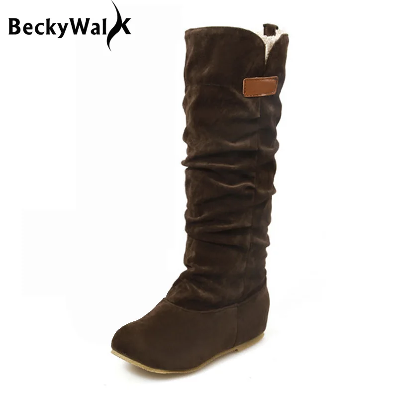 

Middle Top Lace Women Boots Flat Heels Casual Shoes for Spring Autumn Botas Mujer Winter Boots Plus Size 35-43 WSH761