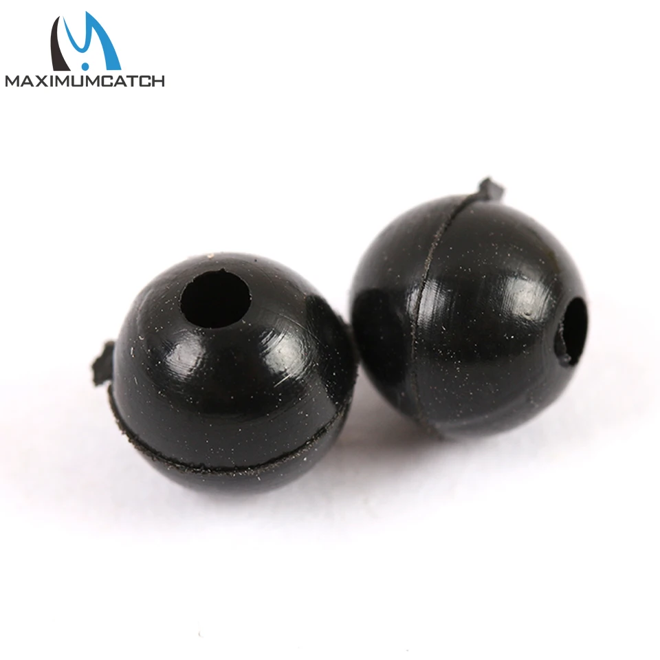 Maximumcatch Carp Fishing 25pc Rubber Soft Rig Beads Black Round