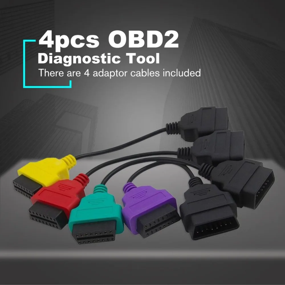 

4pcs OBD2 For Fiat ECU Scan Diagnostic Cables MultiECUScan Adapter Bundle Fiatecuscan Connector Scanner Car Vehicle Repairing