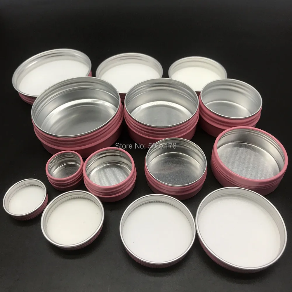 Frascos de Alumínio 50g 60g Rosa Vazio Cosméticos Maquiagem Creme Batom Gloss Metal Alumínio Lata Recipientes 50 Pçs 5g 10g 15g 25g 30g 2 rosa frascos de alumínio vazio cosméticos maquiagem