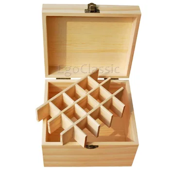 

Free shipping Multifunctional wooden Essential Oils Box 15 holes 10ml bottles and 1 cross bar 4 * 50ml bottles Natural pine wood