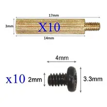 10x Standoffs (3x14mm) and Screws for Board Mount CCTV AHD TVI CVI 1080P IP WIFI IR Cameras