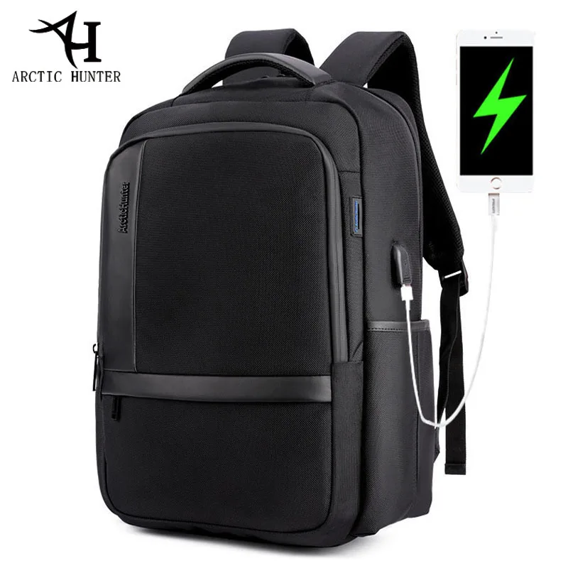 القطب الشمالي هنتر 15.6 بوصة للماء USB المهنية كمبيوتر محمول الرجال على ظهره عارضة دفتر الذكور حقيبة سفر رياضية حزمة للرجال