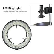 Adjustable 56 LED Ring Light Illuminator Lamp For Industry Stereo Microscope Camera Magnifier AC 90V-240V Power Adapter