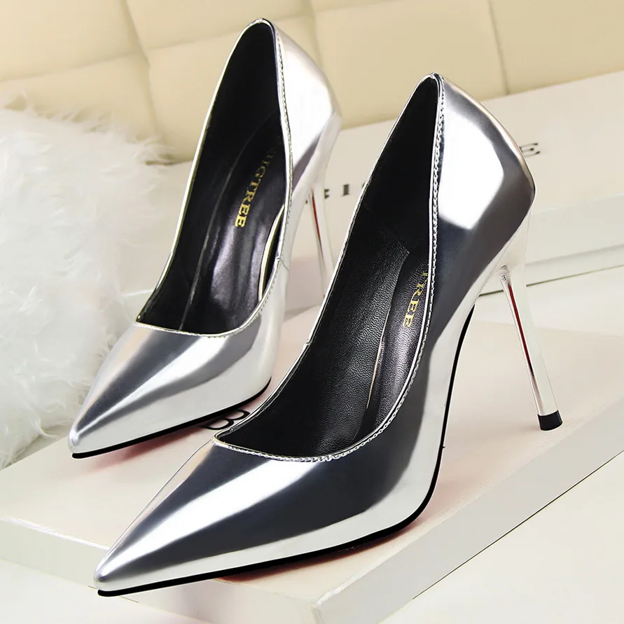 BIGTREE Shoes Patent Leather Shoes Woman Pumps High Heels Stiletto Heels 10Cm Red Wedding Shoes Bridal Shoes Women Heels 2022