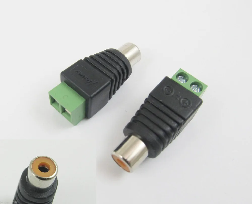 10pcs Coax CAT5 To Camera CCTV Video AV Balun RCA Phono Female Jack