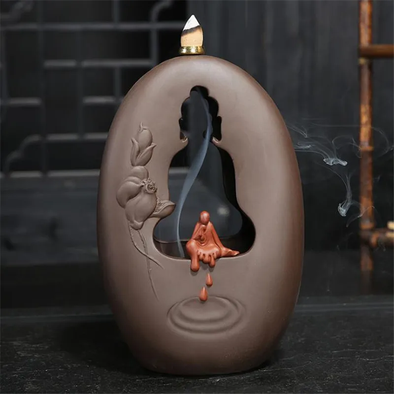 Горный водопад Дзен Будда обратного потока ладан горелки творческий домашний декор благовония для ароматерапии держатель курильница+ 10 шт. Бесплатные конусы