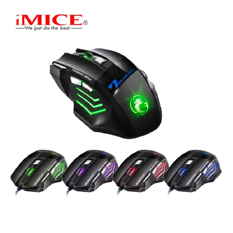 

dropshipping Professional Wired Gaming Mouse 7 Button 5500 DPI LED Optical USB Computer Mouse Gamer Mice X7 Game Silent For PC