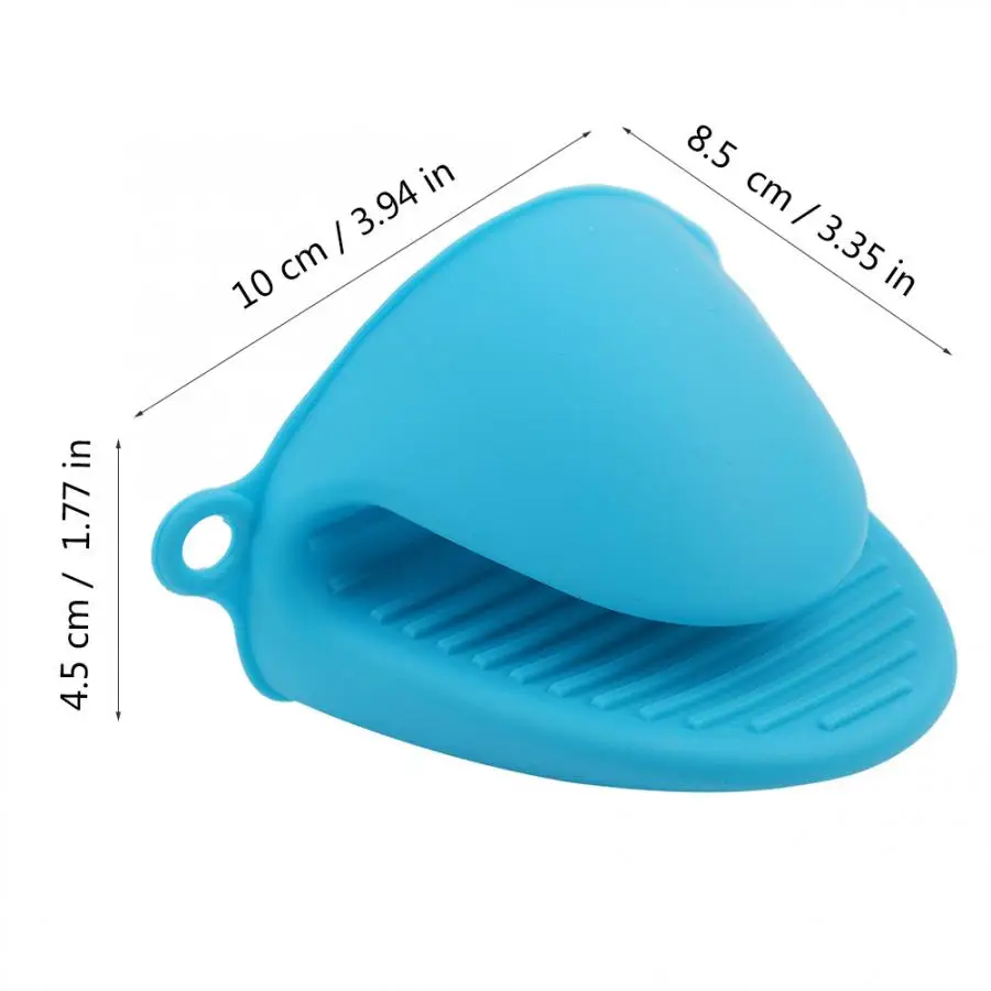 Пищевые силиконовые термостойкие противоскользящие кухонные перчатки для микроволновой печи Прихватки кухонные инструменты для выпечки - Цвет: Синий