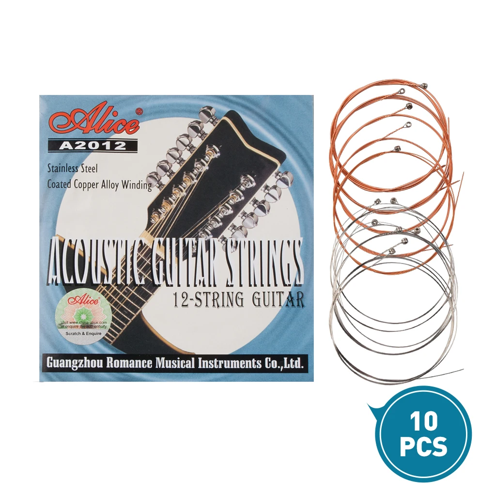 

12 Guitar Strings 12 Strings Acoustic Guitar Strings 010-026 Musical Instrument Guitar Parts Accessories 10 Set New