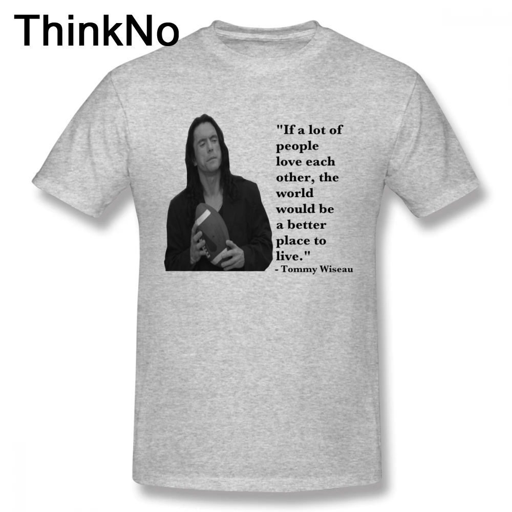 Новинка Мужская футболка Tommy Wiseau из 100% хлопка с круглым вырезом подарок на день