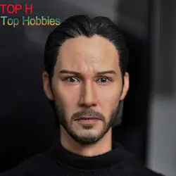 1/6 Глава Sculpt мужской рисунок головы Keanu Ривз Джон фитиль кукла реалистичные Fit 12 "фигурку коллекция игрушечные лошадки подарок KUMIK15-5