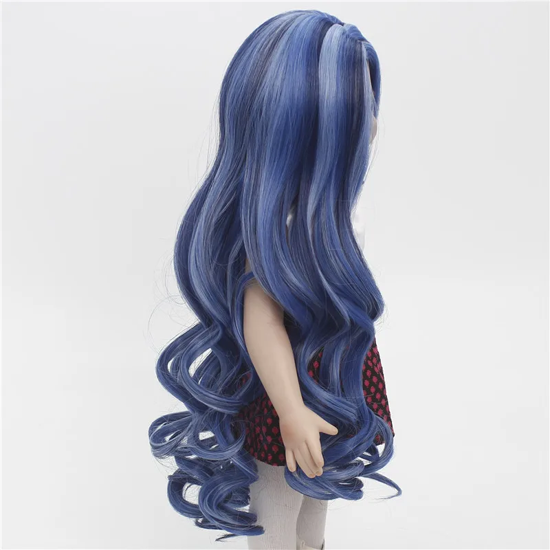 18 дюймов Высота американская кукла парики длинные вьющиеся серый хаки смешанный цвет для волос парики для 1" американская игрушка лучший подарок для девочек