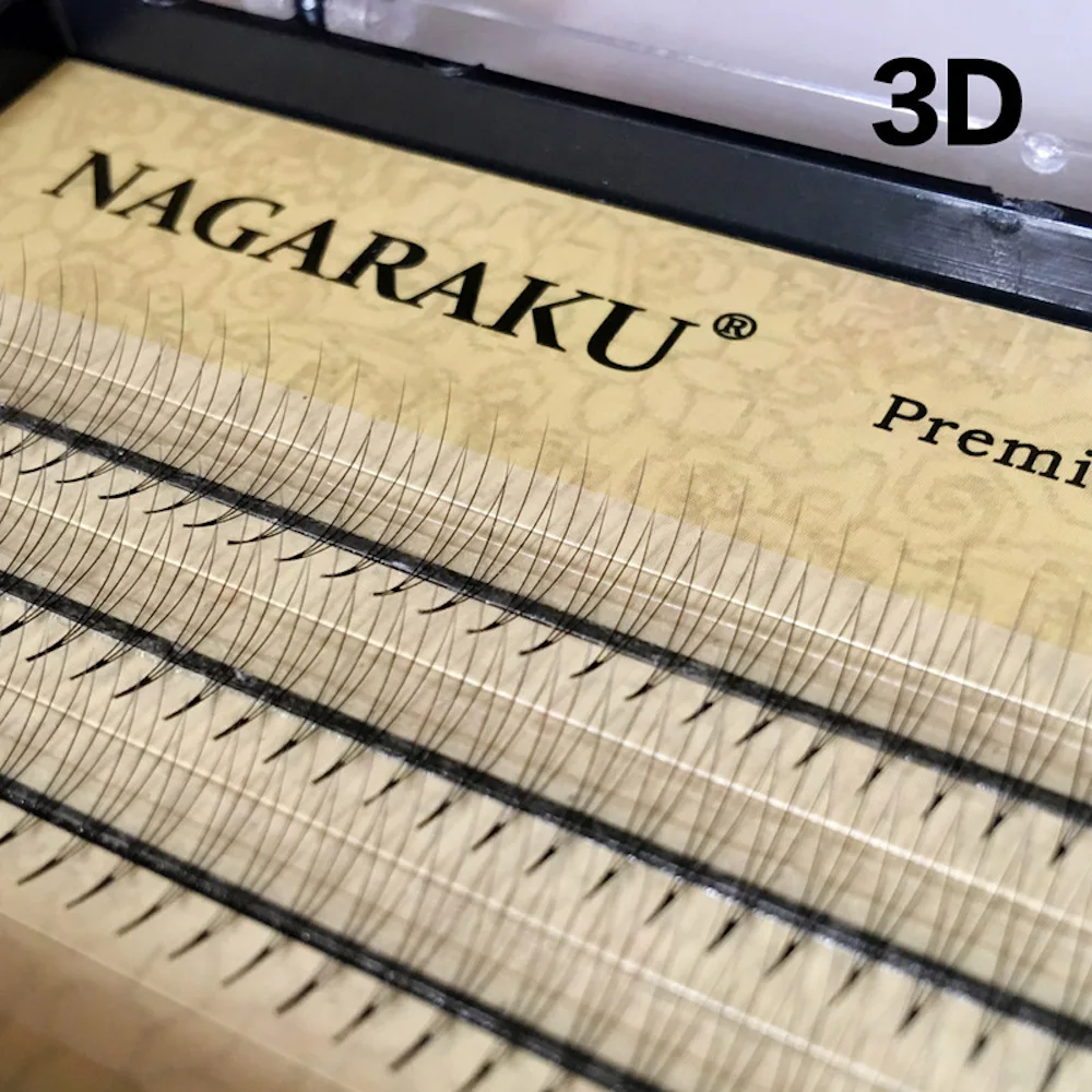 Накладные ресницы NAGARAKU 5 лотков 2D 6D Черные ручной работы искусственные трафареты
