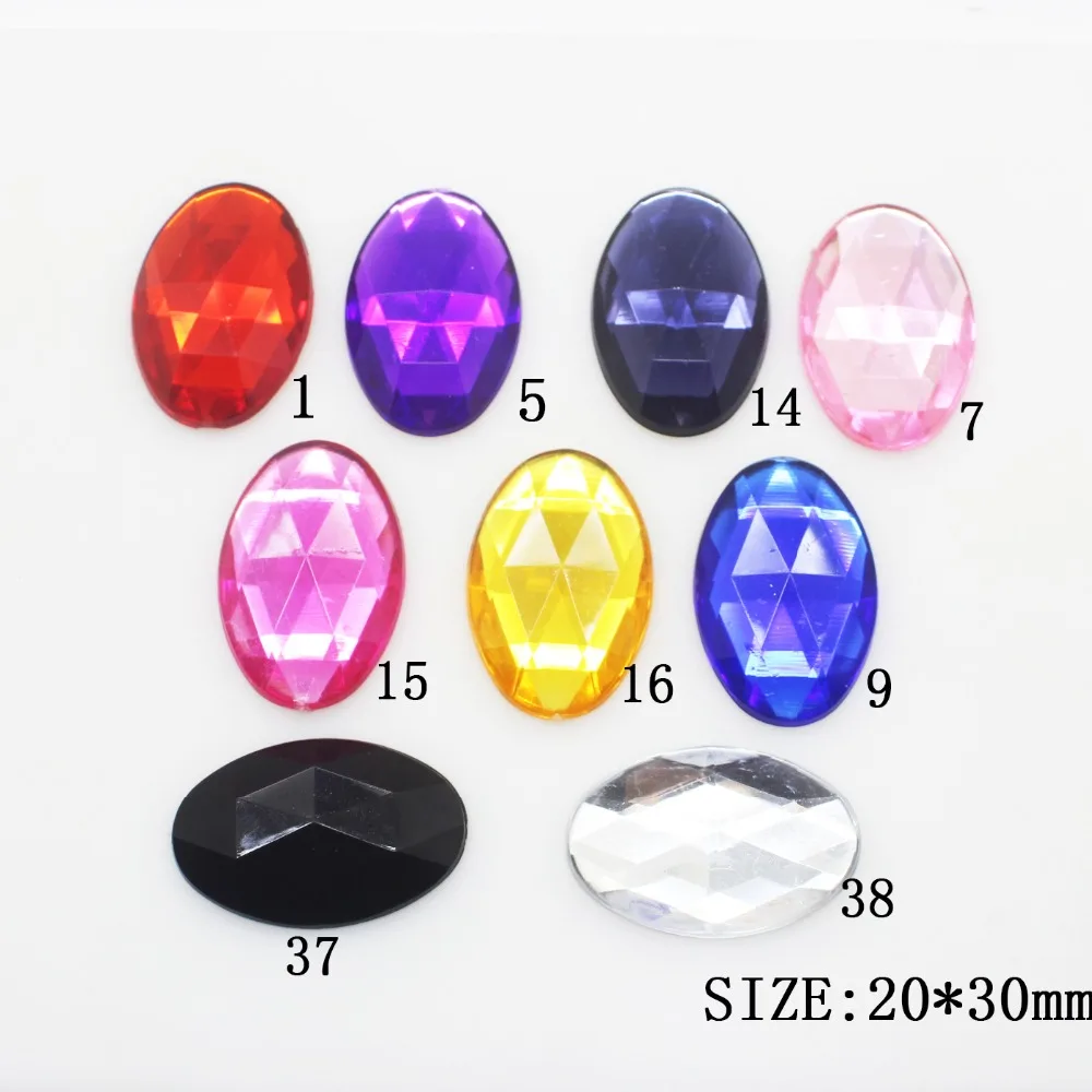 

2018 Fashion 20Pcs/Lot 20*30mm Oval Wedding Decor Acrylic Diy Flatback Sewing handwork accessories