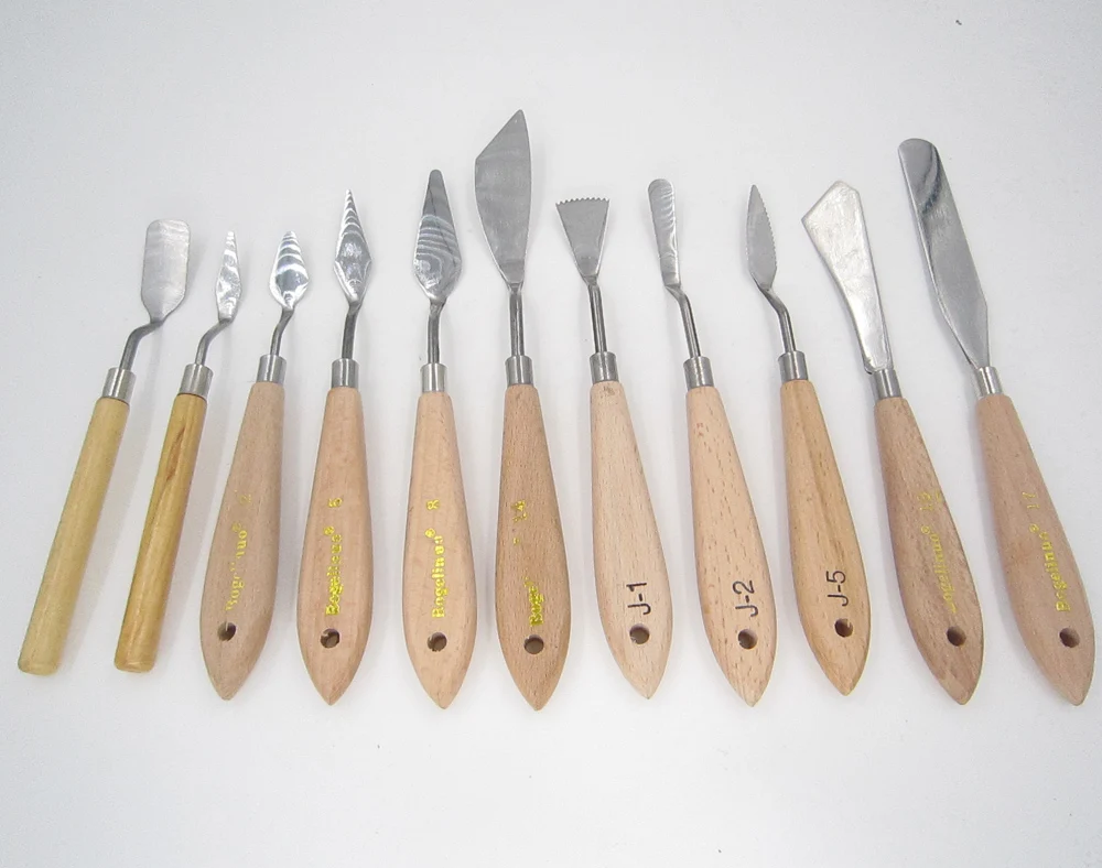 

11Pcs Palette Oil Mix Pigment watercolor Texture Scraper Scrape Draw artist Painter Drawer Spatula Tool Paint Art Student