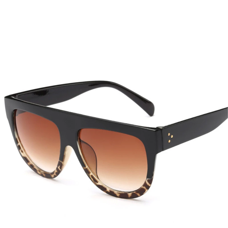 Flat Top негабаритных Для женщин солнцезащитные очки ретро щит Форма Luxy бренд дизайн большой кадр заклепки оттенки солнцезащитные очки Для женщин UV400 очки