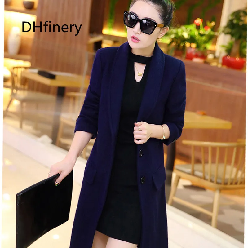 

Plus size clothing 2019 Spring Autumn Women's Wool Coat New Fashion Long Woolen Coat Single Breasted Slim Type Female bs53341