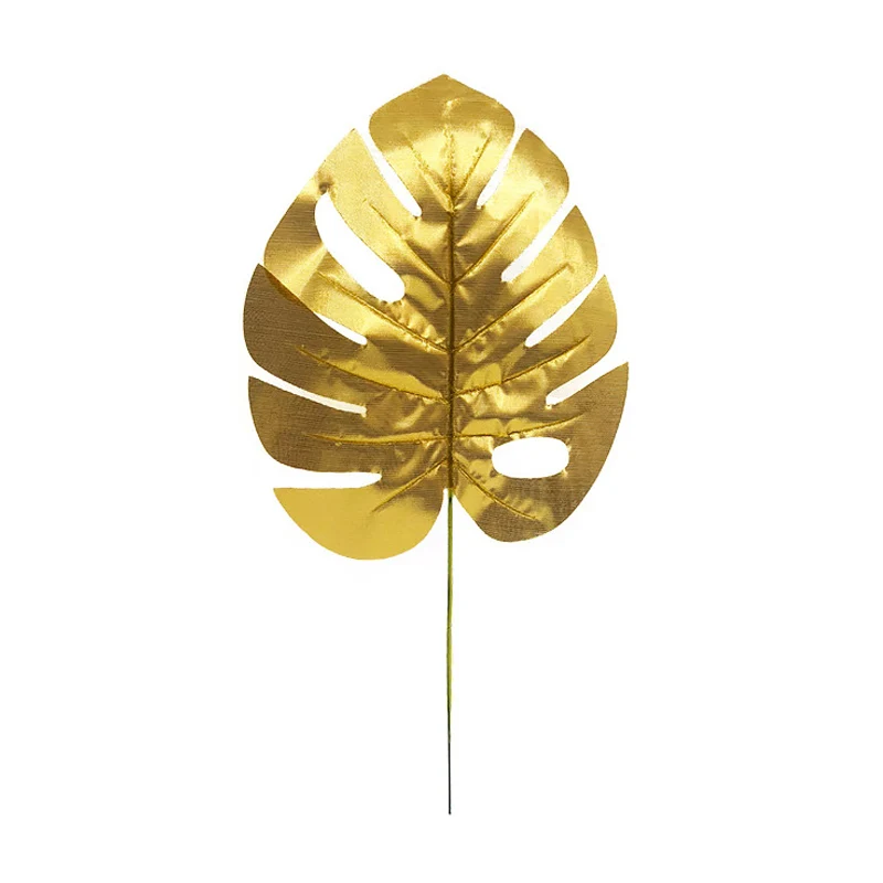

20pcs Artificial Plants Multi-size Gold Color Scattered Caudate Lobe Decorative Fake Leaf for DIY Home Wedding Party Decoration