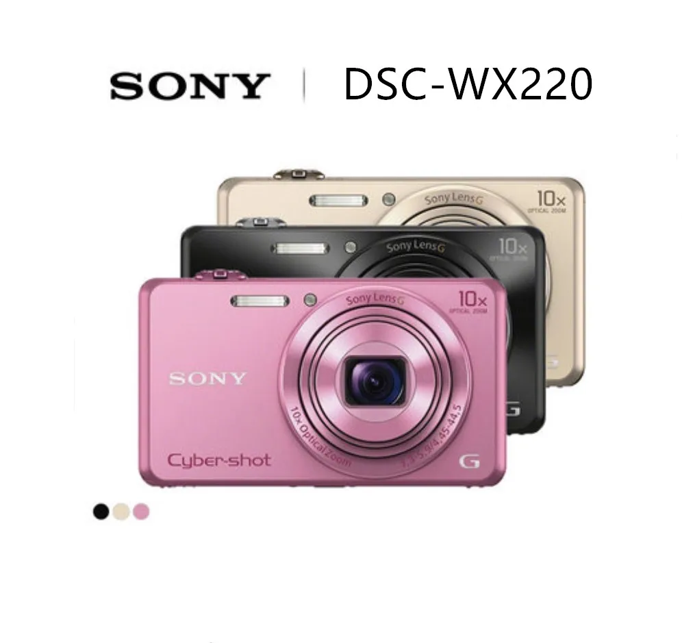  DSC-WX220 18.2 MP 디지털 카메라, 2.7 인치 LCD, 풀 HD 비디오 녹화, 10 배 줌,  WX220, 오리지널, 신제품