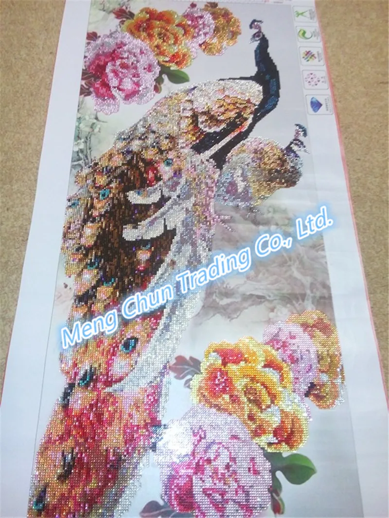 2022 hot sale fashion 5D crystal round diamond painting cross stitch diamond embroidery needwork paste two peacocks for gift zx