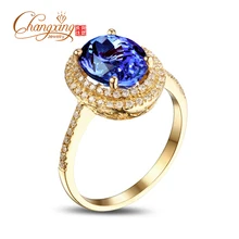 7x9mm Oval Violet Blue Tanzanite .33ct Diamonds 14k Gold Engagement Wedding Ring