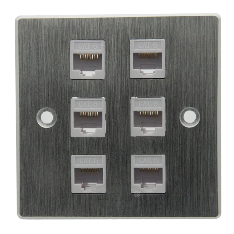 Алюминиевая настенная пластина 6 X CAT6 RJ45 и поддержка DIY|wall plate|rj45 platerj45 wall plate |