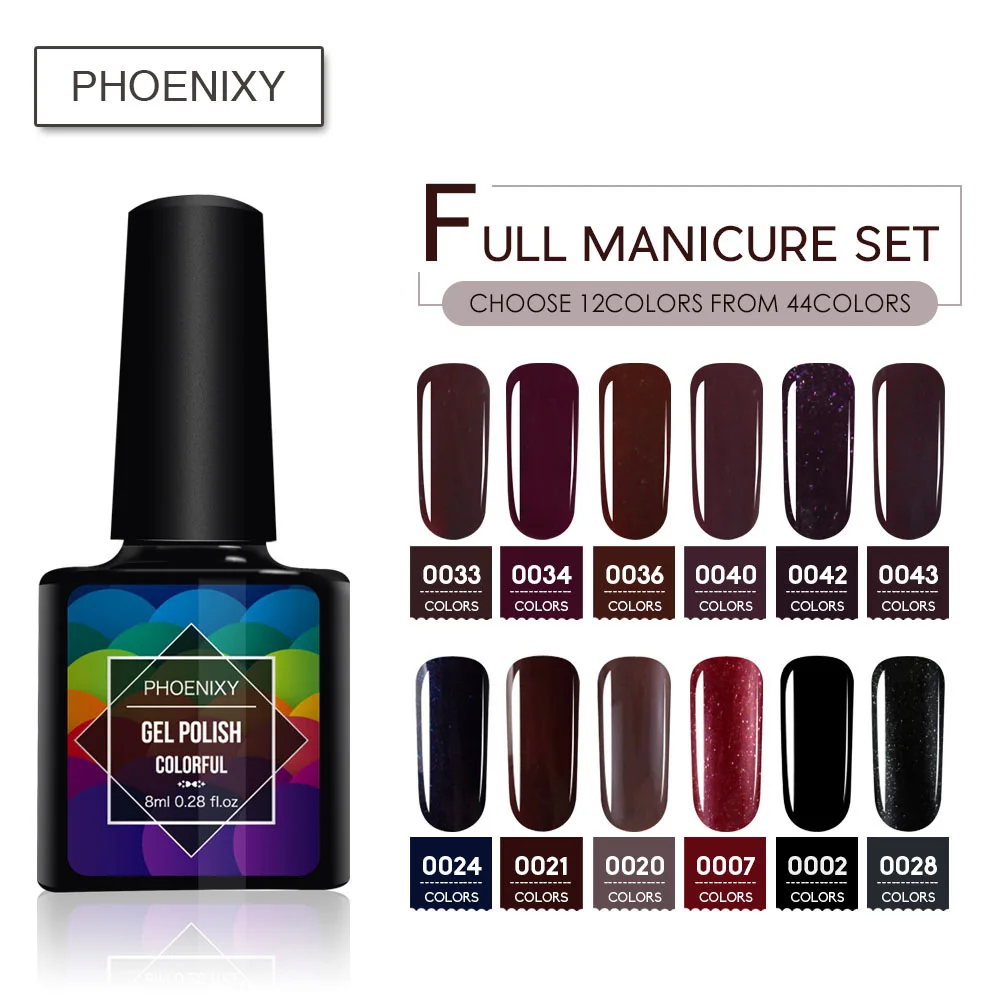 

Nail Gel Polish Set 12Pcs Nail Polish 8ml Gel Polish Set Semi Permanent Top Base Coat Nail Art Gel Polish Set All for Manicure