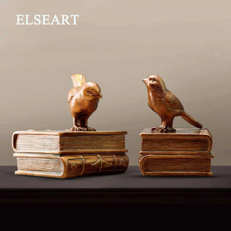 

A Pair Creative Synthetic Resin Bookend Shelf birds Bookend Holder Office Supplies Home Decoration Book Stand