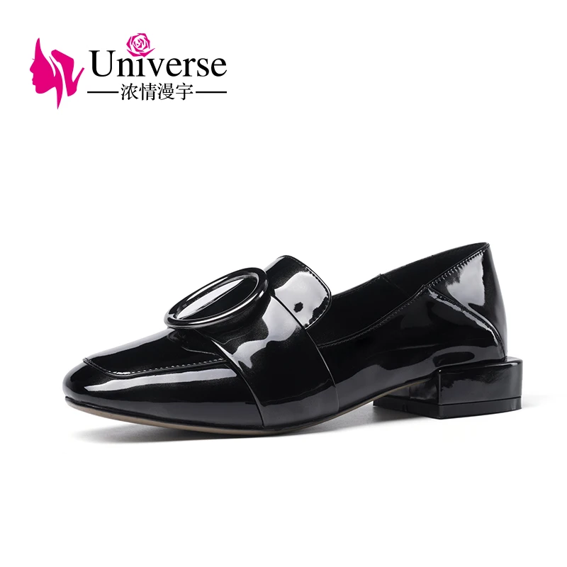 Universe New Square Heel Women Pumps Medium Heel Lowtop Girl Shoes