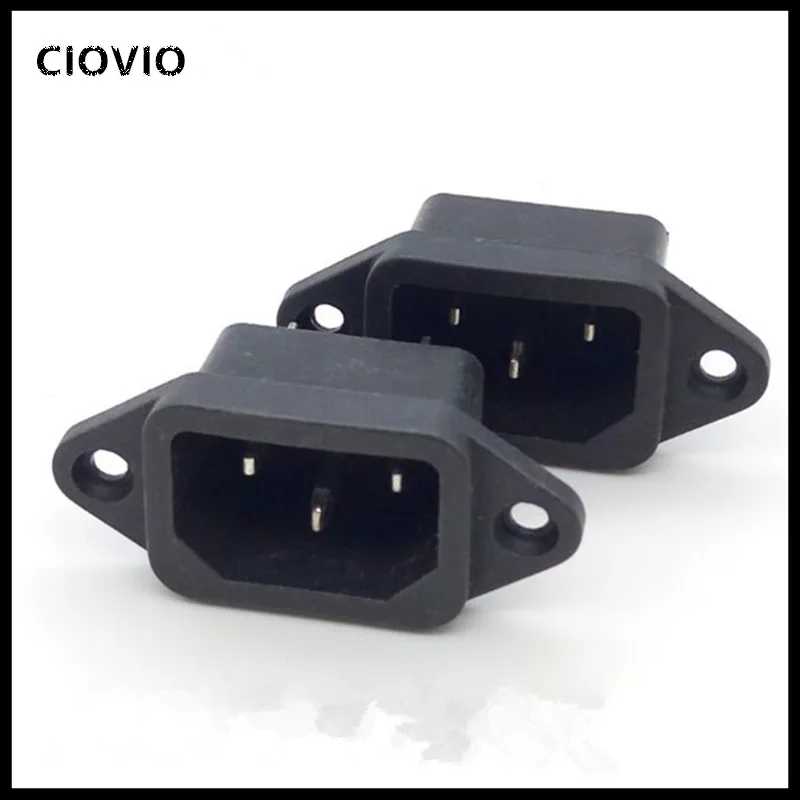 5 Pcs 3P Male Plug Panel Power Inlet Sockets Connectors AC 250V 10A 