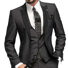 Новая мода, дешевые смокинги для жениха на заказ, мужской деловой костюм с одной пуговицей, мужской деловой костюм