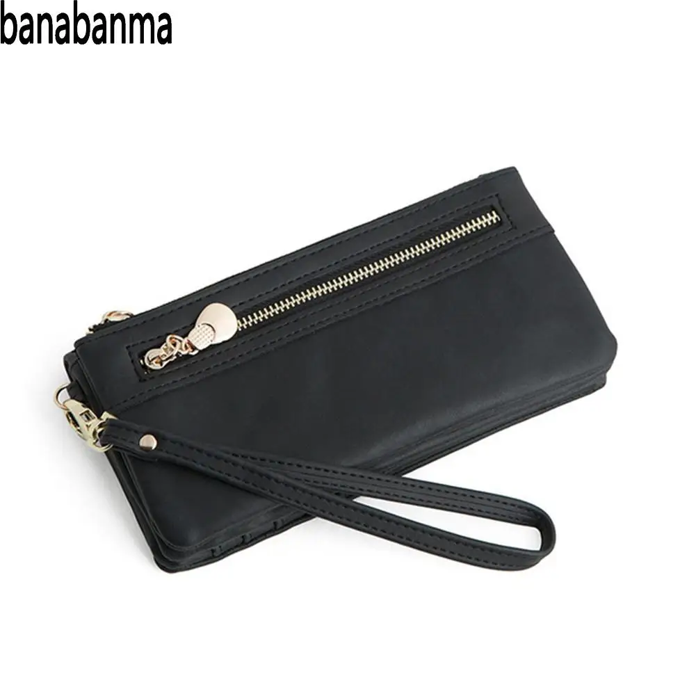 

Banabanma Women Fashion Matte Double Zipper Long-style Clutch Bag Handbag Large Capacity Hand Bag Purse Wallets and Purses ZK30