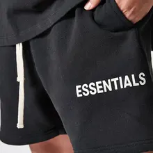 Черные противотуманные уличные Незаменимые шорты в стиле хип-хоп, брендовая модная Мужская Дизайнерская одежда, мужская одежда, Черные Серые Спортивные шорты-шаровары