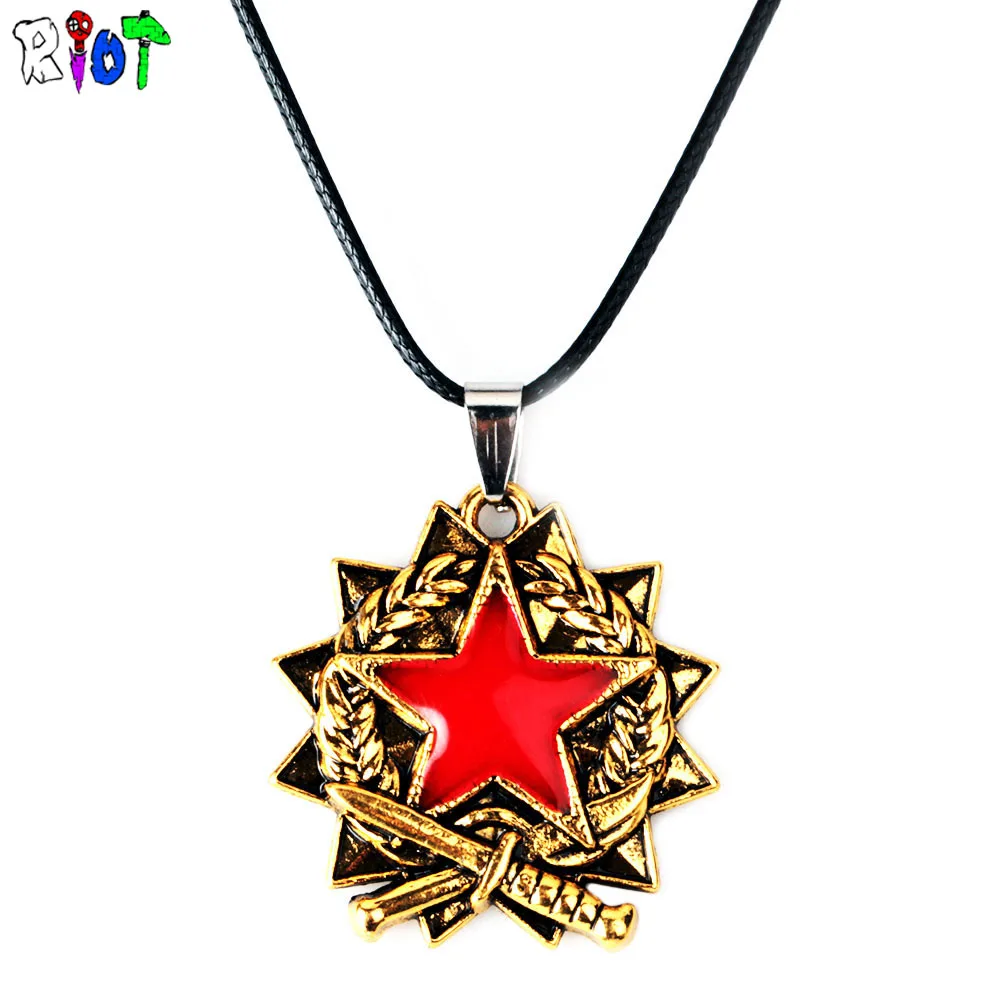 

Game CSGO Counter Strike Pendant Necklace Red Five Star Design Medal Men Woman Jewelry Keychain Metal Keyring CS GO Fans Gift