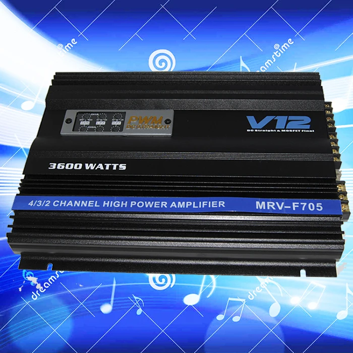 

V12 4 channel car audio amplifier 3600W subwoofer amplifier MRV-F705 amplificador car amplifier