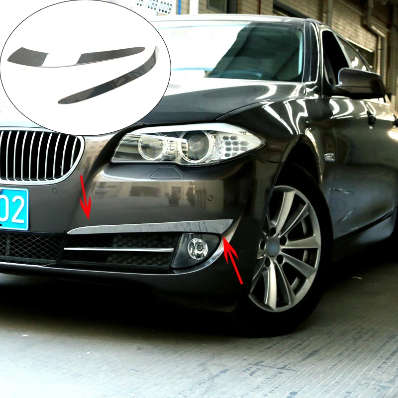 

Chrome Exterior Front Fog Light Lamp Eyebrow Eyelid Stripe Cover Trim Styling Sticker Fit for BMW 5 Series F10 / GT F07 F18