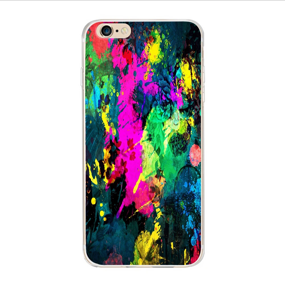 Colorful Paint Splatter Hard Plastic cellphone case cover for iphone 4S