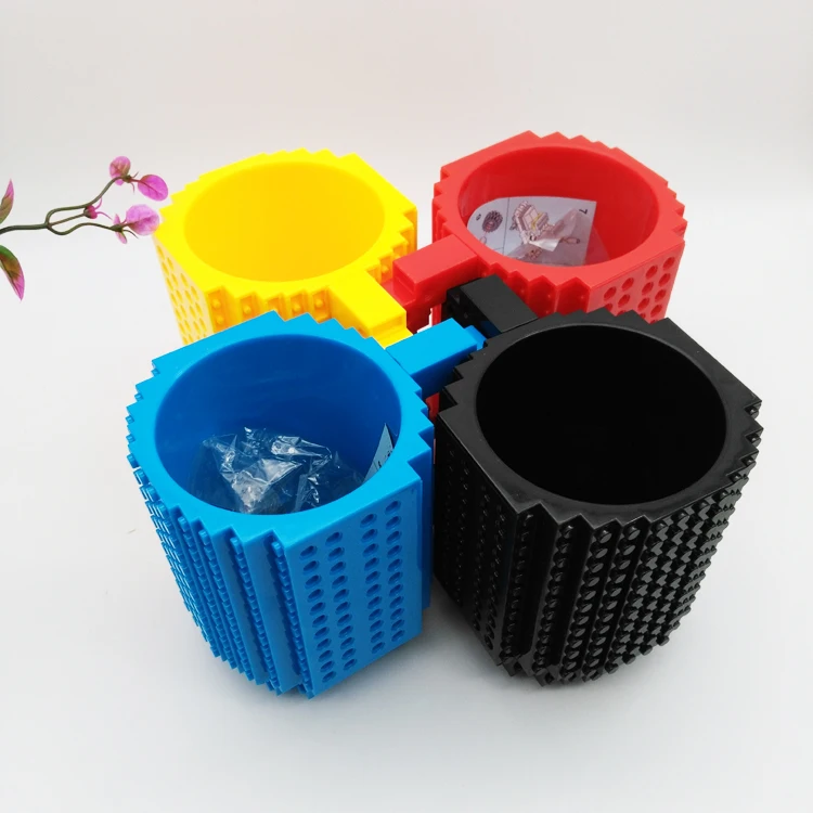 New 1PCS Creative DIY Block Puzzle Build On Brick Building Blocks Coffee Mug Cup toys children