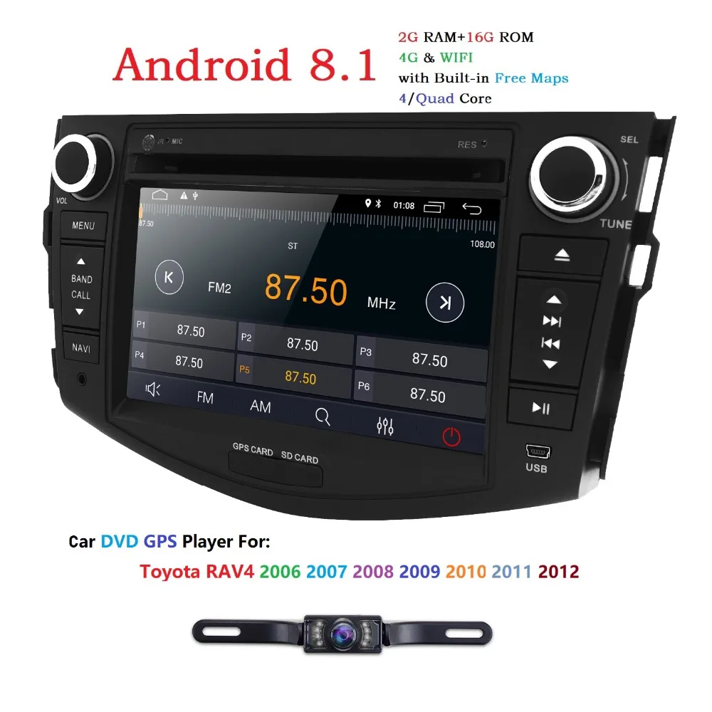 Discount Autoradio 2 din Android 8.1 Car DVD Player For Toyota RAV 4 RAV4 2006 2007 2008 2009 2010 2011 2012 Head unit Stereo 4G Wifi SWC 3