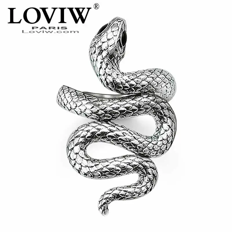 

Silver blackended Ring Snake Thomas sabor Style new Fashion Good punk rock Jewerly For men Women Gift 925 Sterling Silver rings