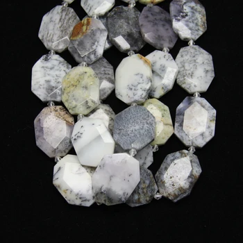 

15.5"strand Natural White Opal Slice Mid-Drilled Slab Beads,Raw Dog Tooth Cut Faceted Stone Slab Stick Pendant Beads