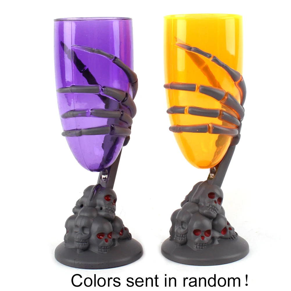 

Wine Cup Claw Skeleton SKull UV Spooky Glowing Plastic Scary Halloween Party Goblet Festival