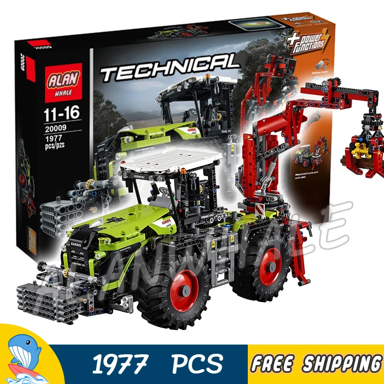 

1977pcs 2in1 Technic Motorized Claas XERION 5000 TRAC VC Machineshop 20009 Model Building Blocks Toy Bricks Compatible With Lego