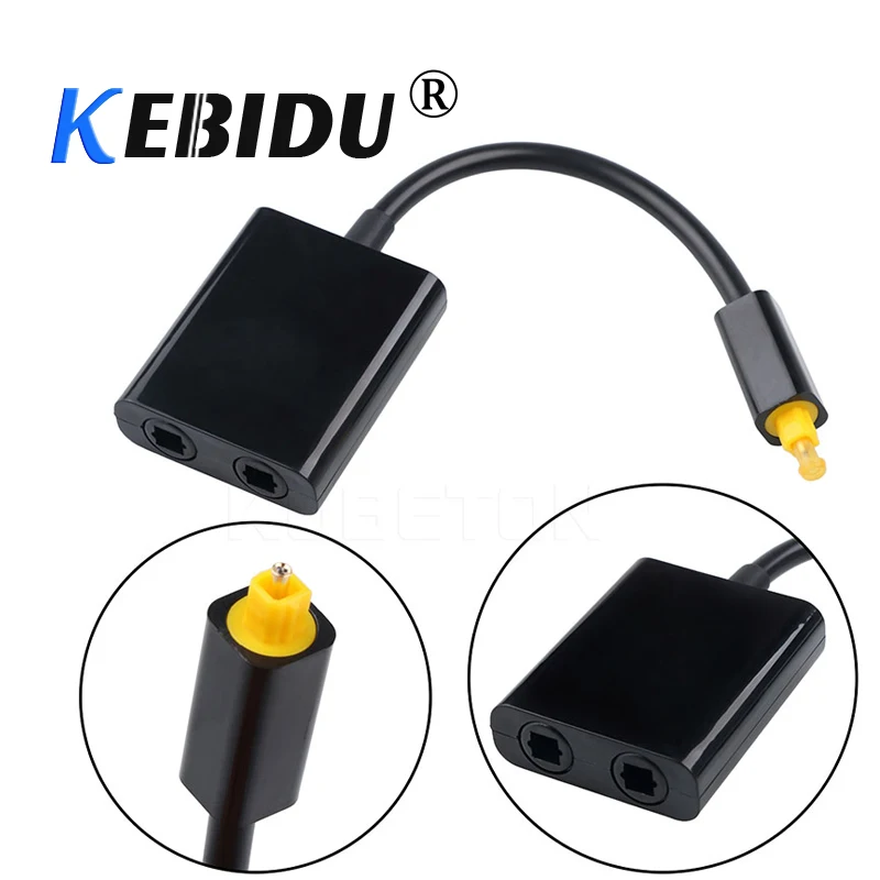 

Kebidu Mini USB Audio Cable Digital Toslink Optical Fiber Audio 1 To 2 Female Splitter Adapter For CD DVD Player