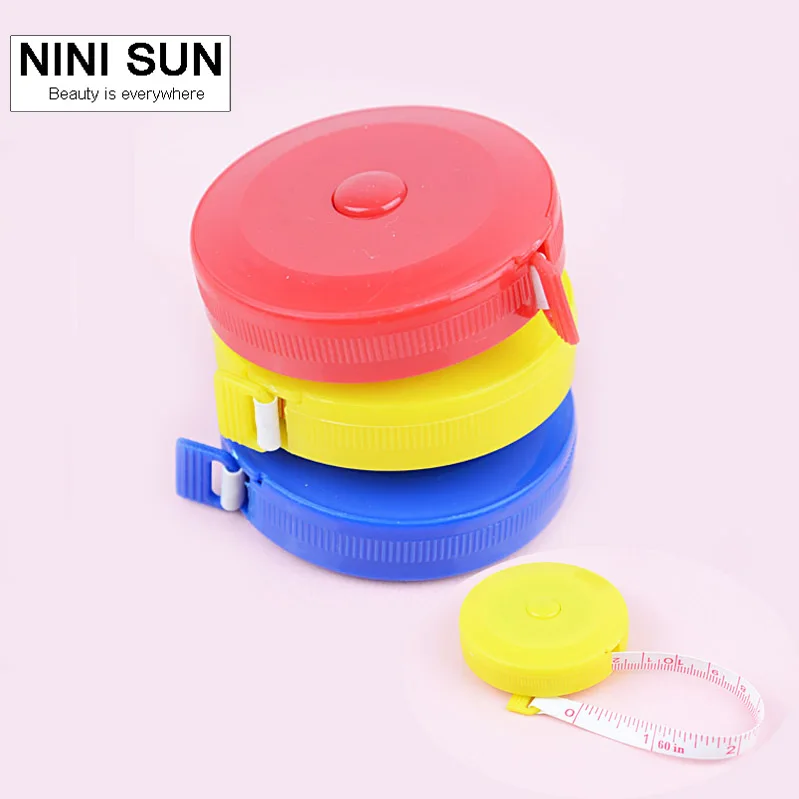 2 PCS 1 5M Retractable Ruler Tape Measure 60inch Sewing Cloth Dieting Tailor New Random Color Lovely Mini Ruler Plastic Portable